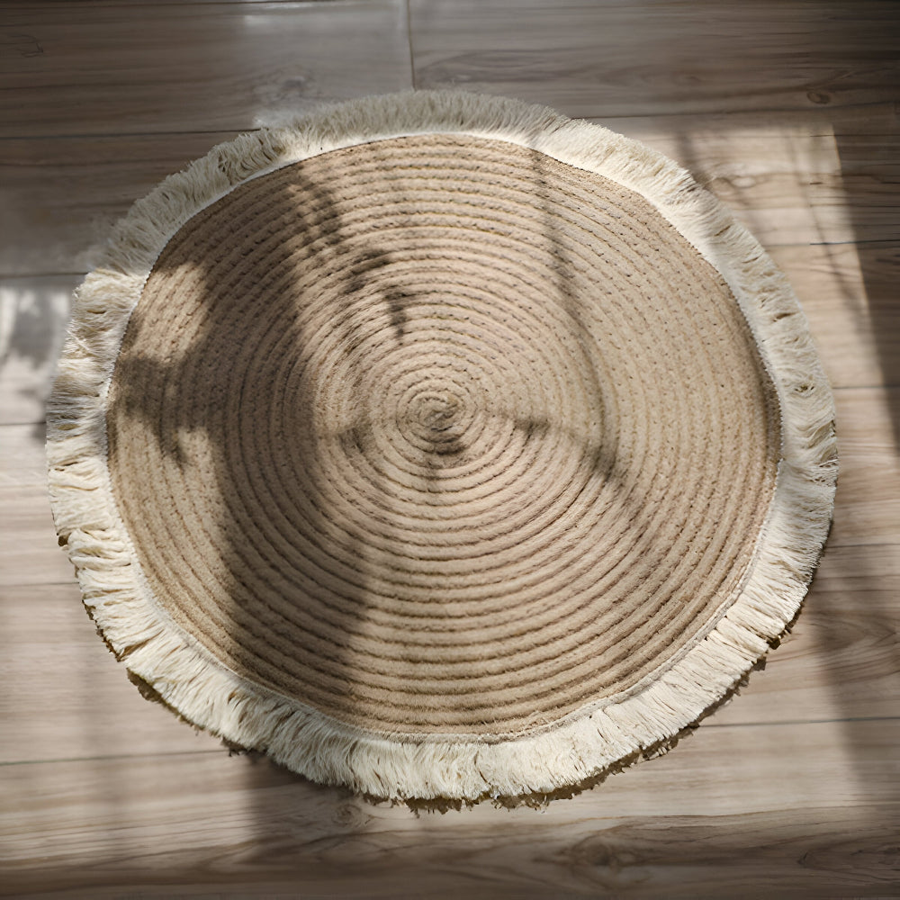 Japanese Style Braided Round Rug – Soft Hand-Woven Washable Carpet in Multiple Sizes, Anti-Slip Design 2