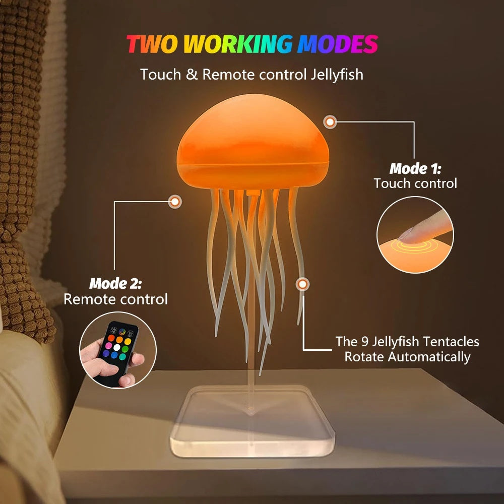 Jellyfish Realistic Night Light Ocean Hanging Lamp Perfect Gift - Color-Changing , Rechargeable, Soothing Ambience