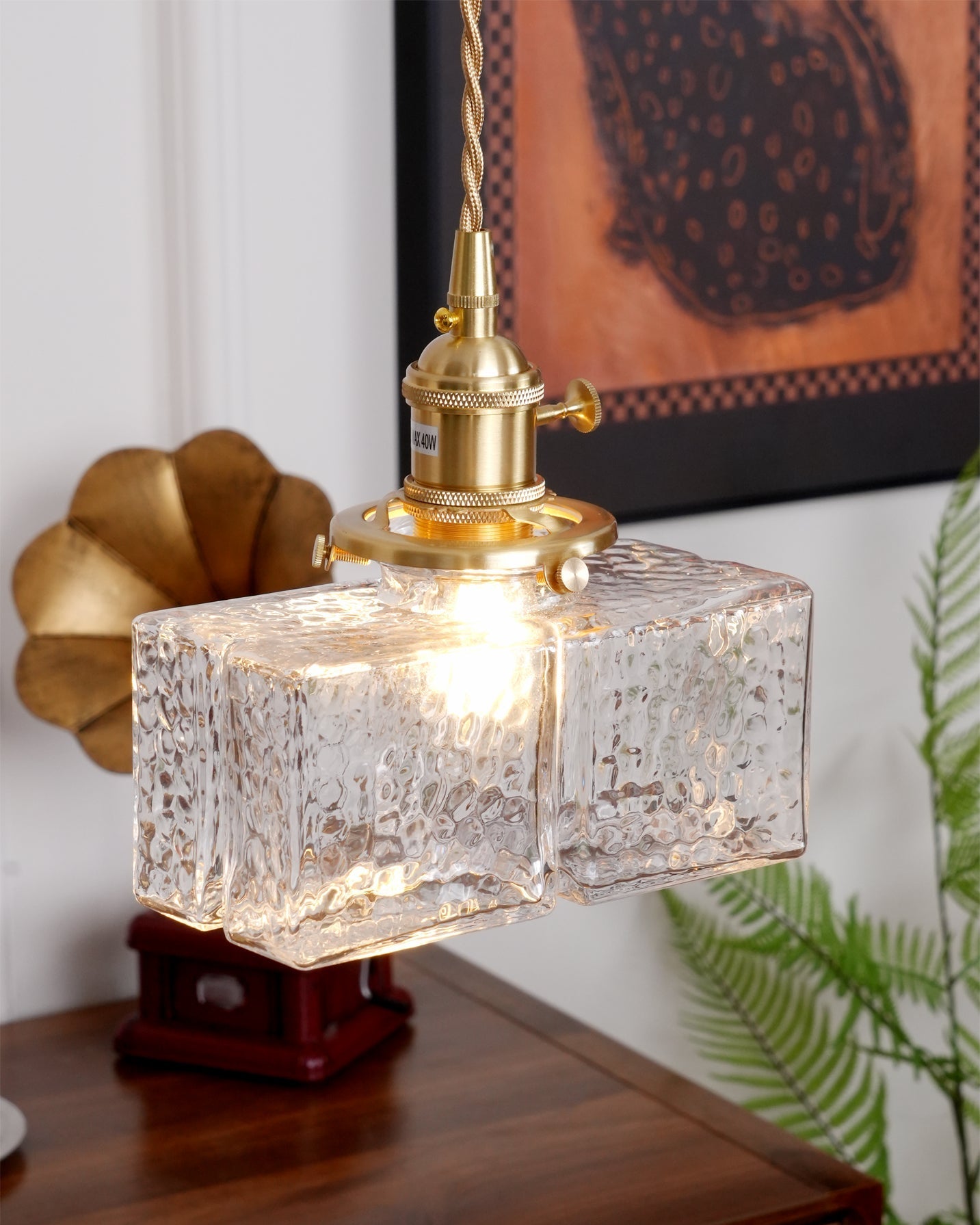 Luxury Metal and Glass Hanging Lamp