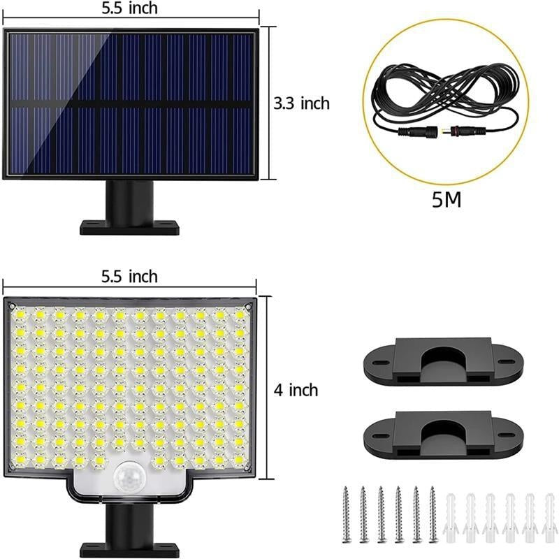 Bright Solar Powered Motion Sensor Outdoor Light