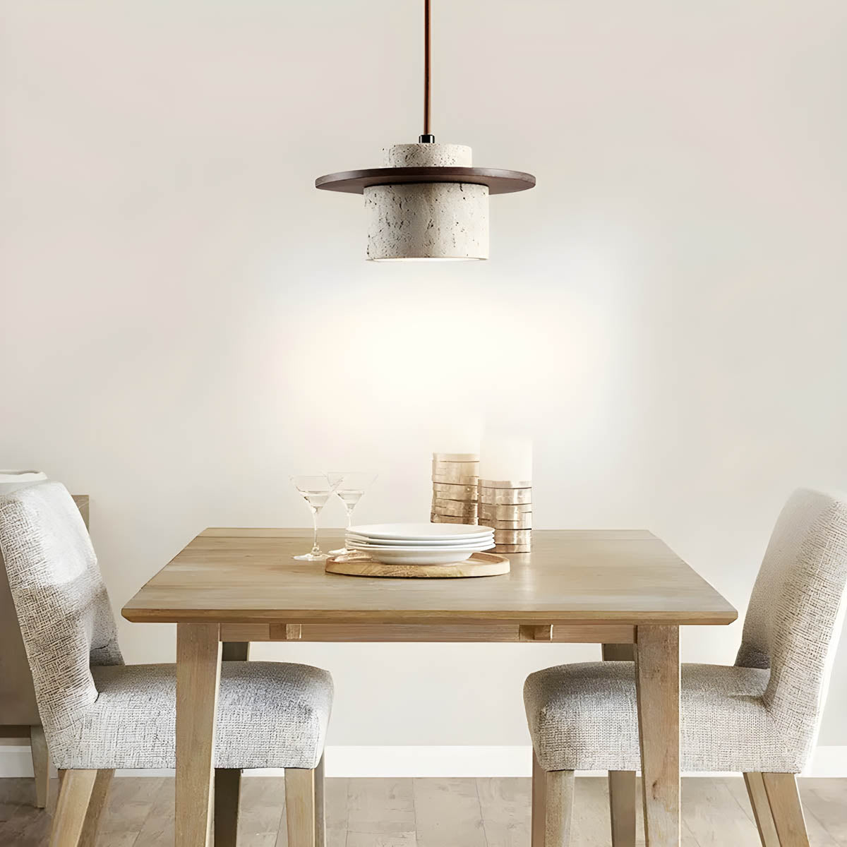 Wabi-Sabi Natural Stone Pendant Light