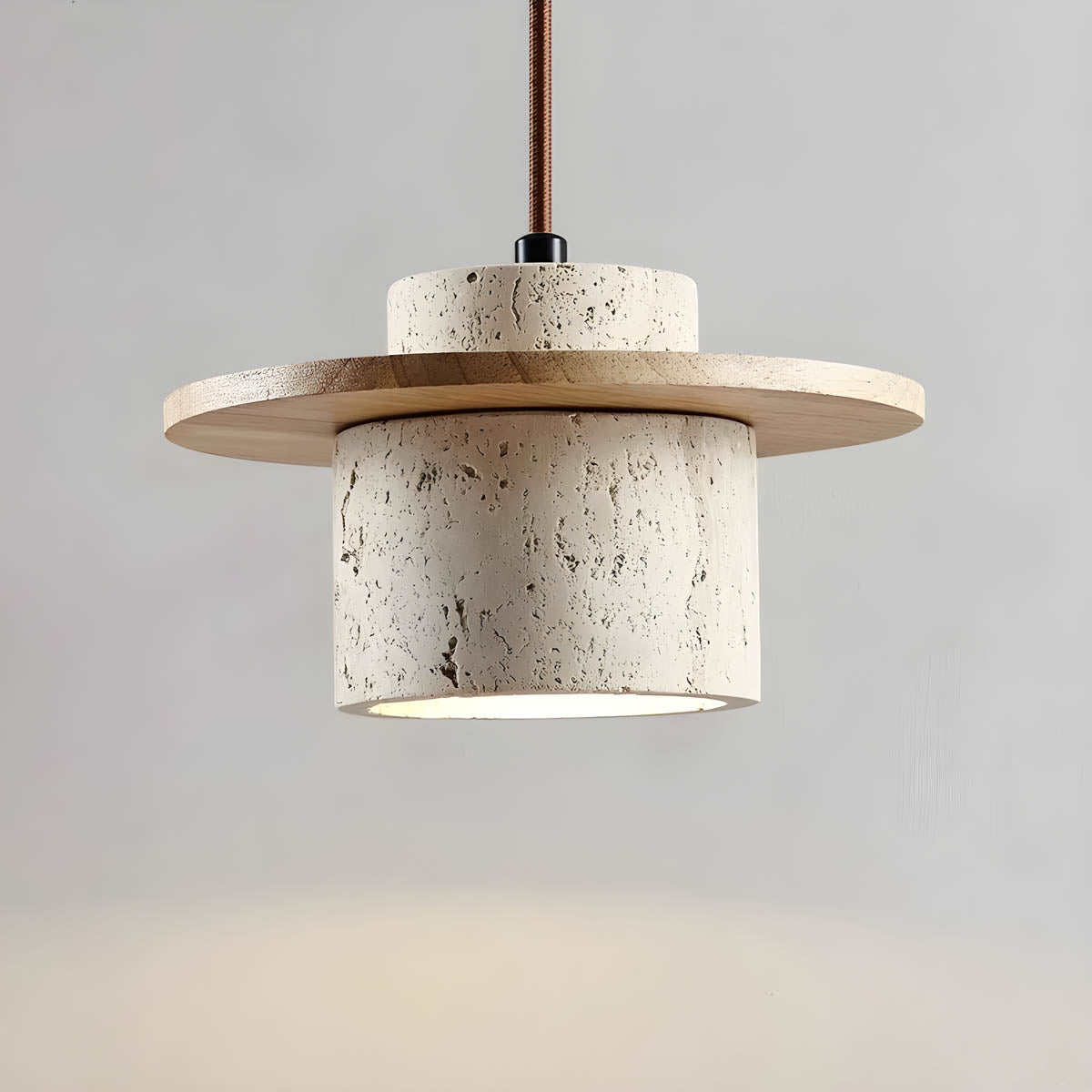 Rustic Earthy Stone Hanging Lamp - Pexav