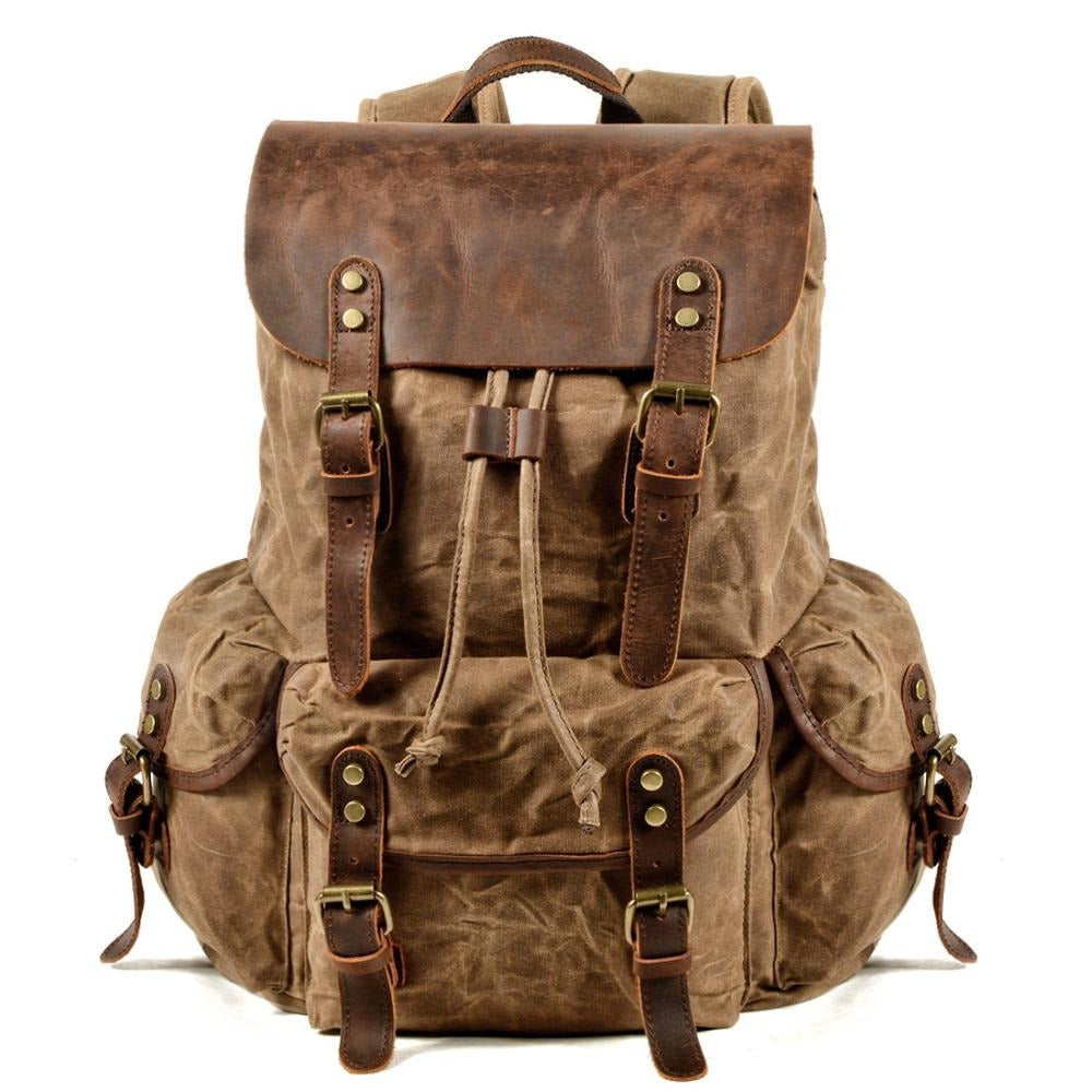 Tough Water-Resistant Leather Backpack