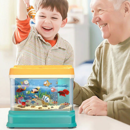 Colorful LED Fish Tank Toy for Kids with Fishing Game - Pexav