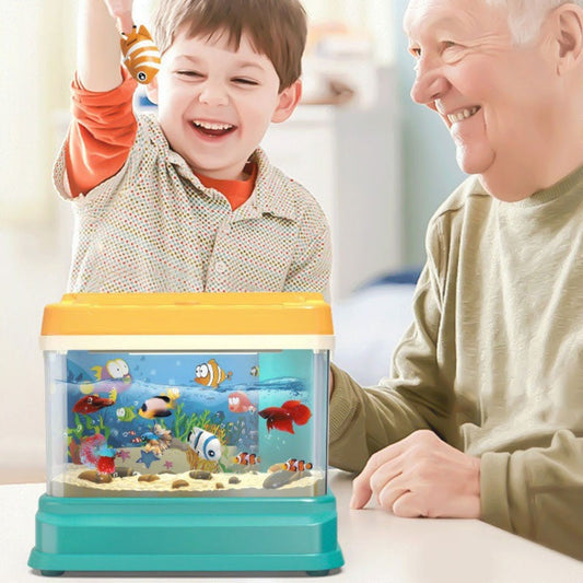 Colorful LED Fish Tank Toy for Kids with Fishing Game - Pexav