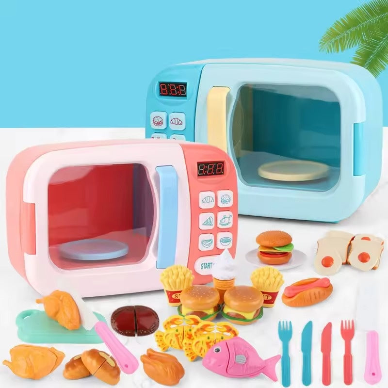Fun Kids Kitchen Microwave Toy with Lights and Sounds - Pexav