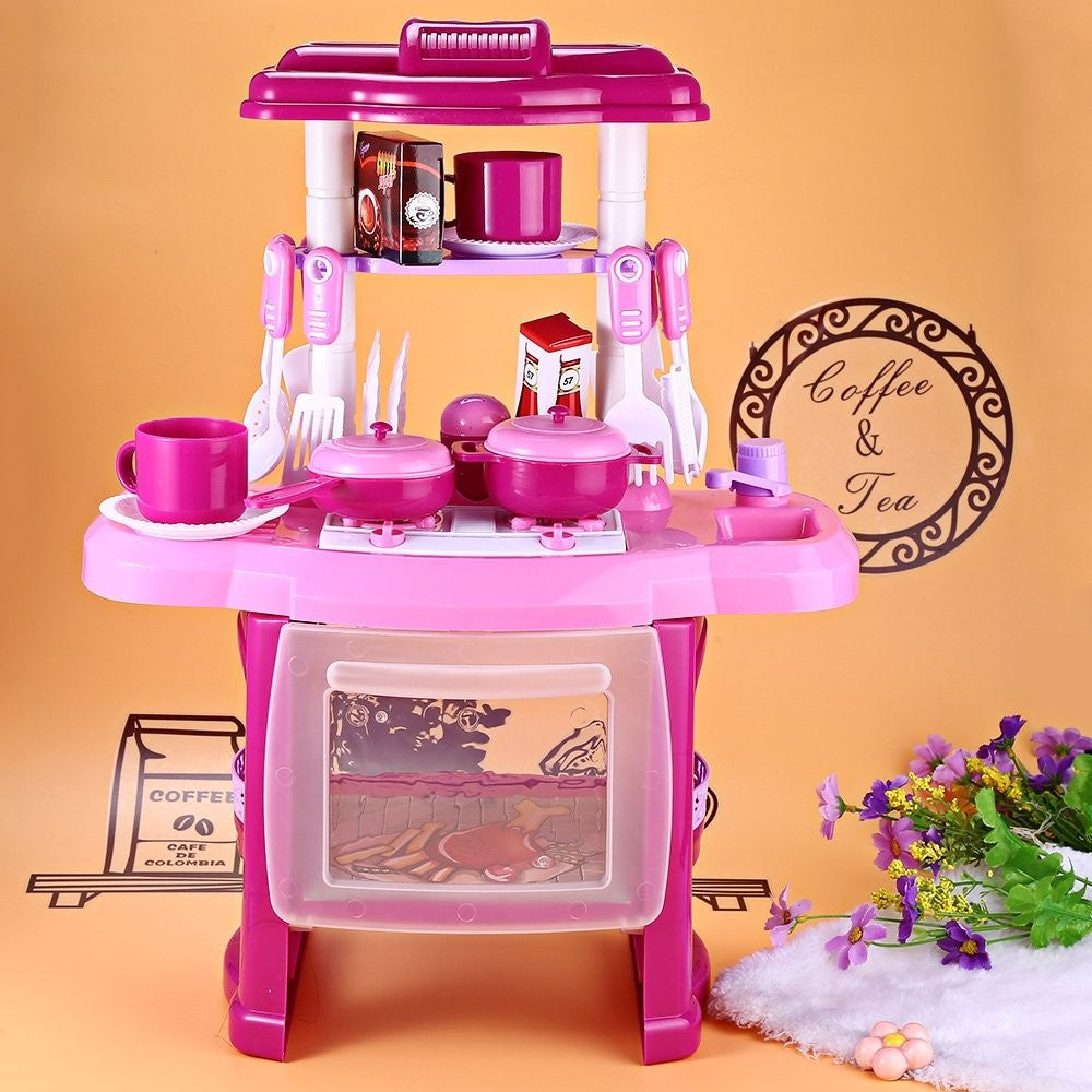 Interactive Kids Kitchen Playset with Lights and Sounds - Pexav