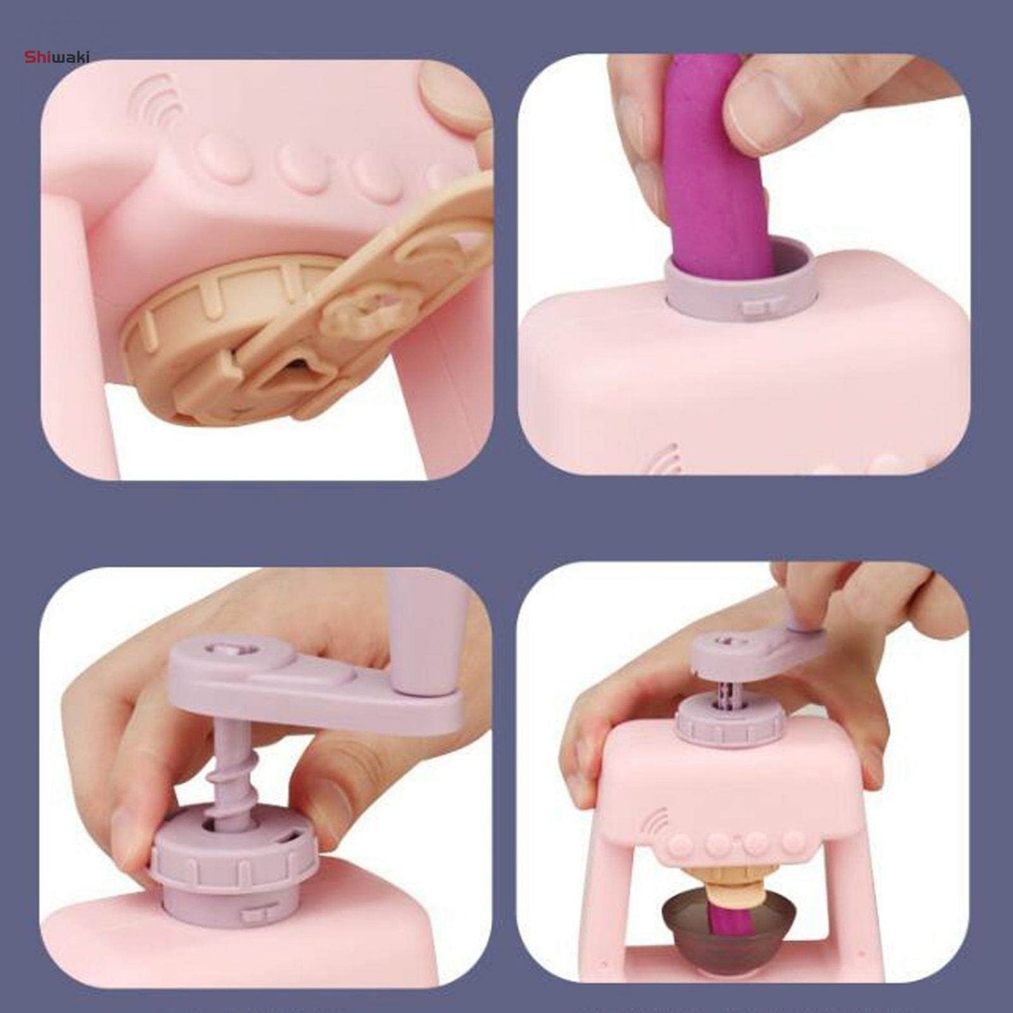 Kitchen Toy Set with Clay Noodle, Ice Cream, Burger Maker – Safe for Ages 3+
