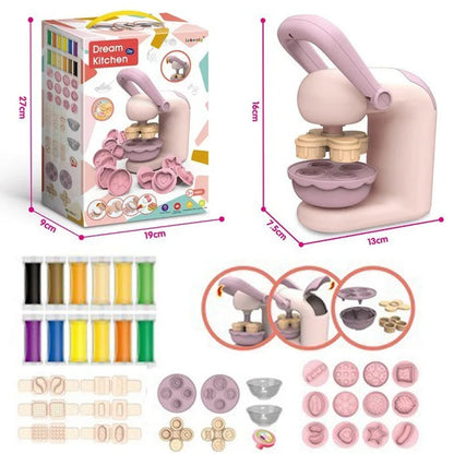 Kitchen Toy Set with Clay Noodle, Ice Cream, Burger Maker – Safe for Ages 3+