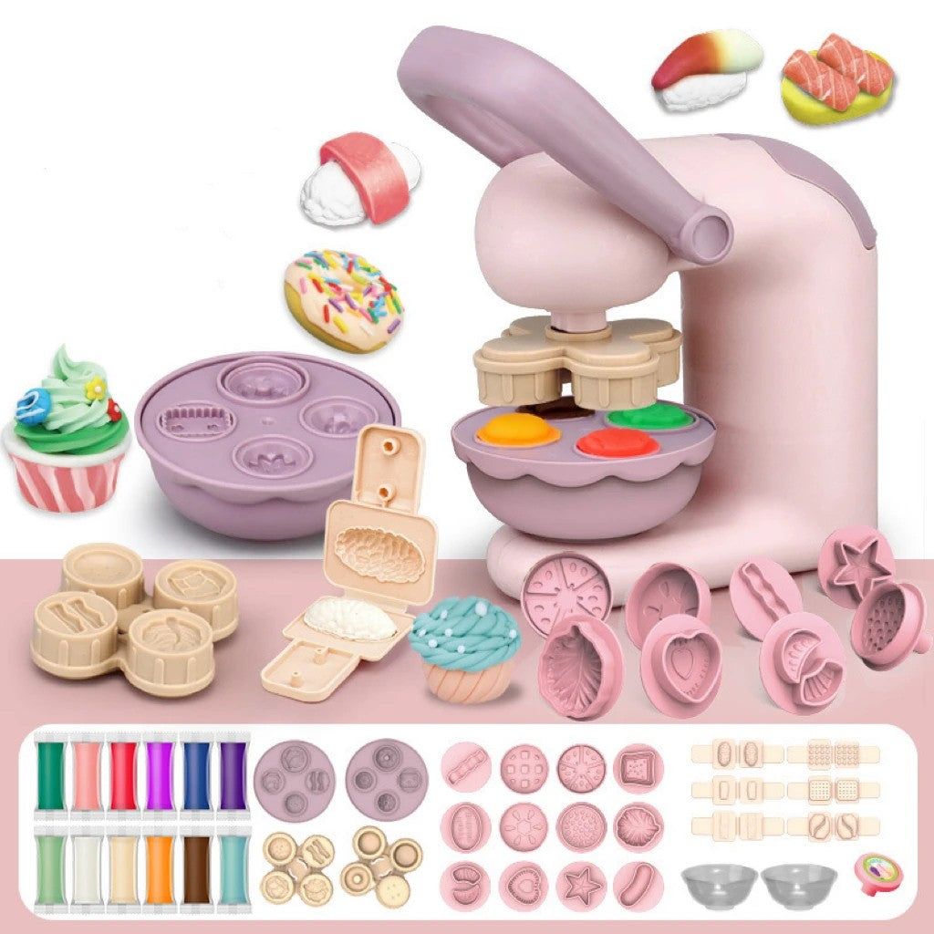 Kitchen Toy Set with Clay Noodle, Ice Cream, Burger Maker – Safe for Ages 3+