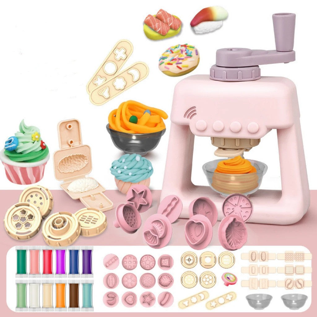 Kitchen Toy Set with Clay Noodle, Ice Cream, Burger Maker – Safe for Ages 3+