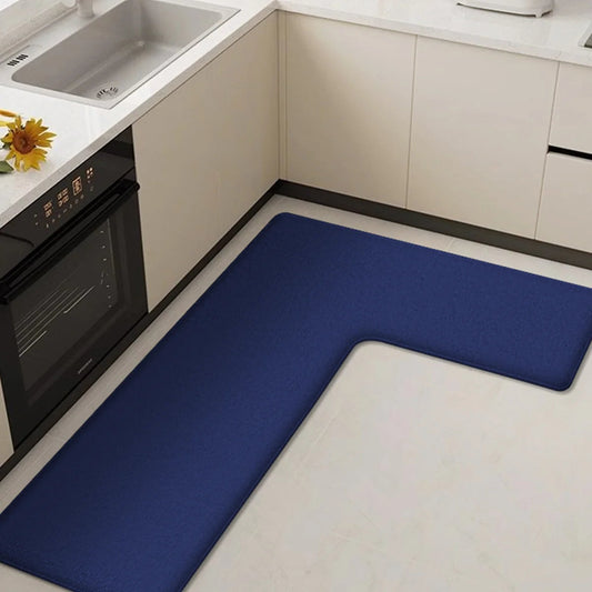 Comfortable L-Shaped Kitchen Mat with Non-Slip Backing - Pexav