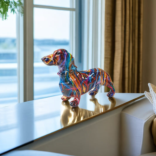 Vibrant Dog Figurine Decoration - Pexav
