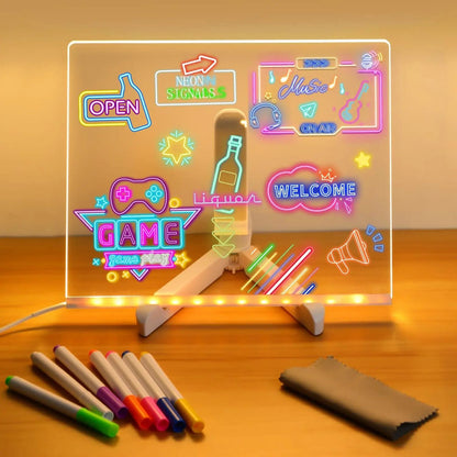 LED Drawing Board for Creative Kids, Glowing Notes, Rewritable, USB Powered, Great Gift Idea