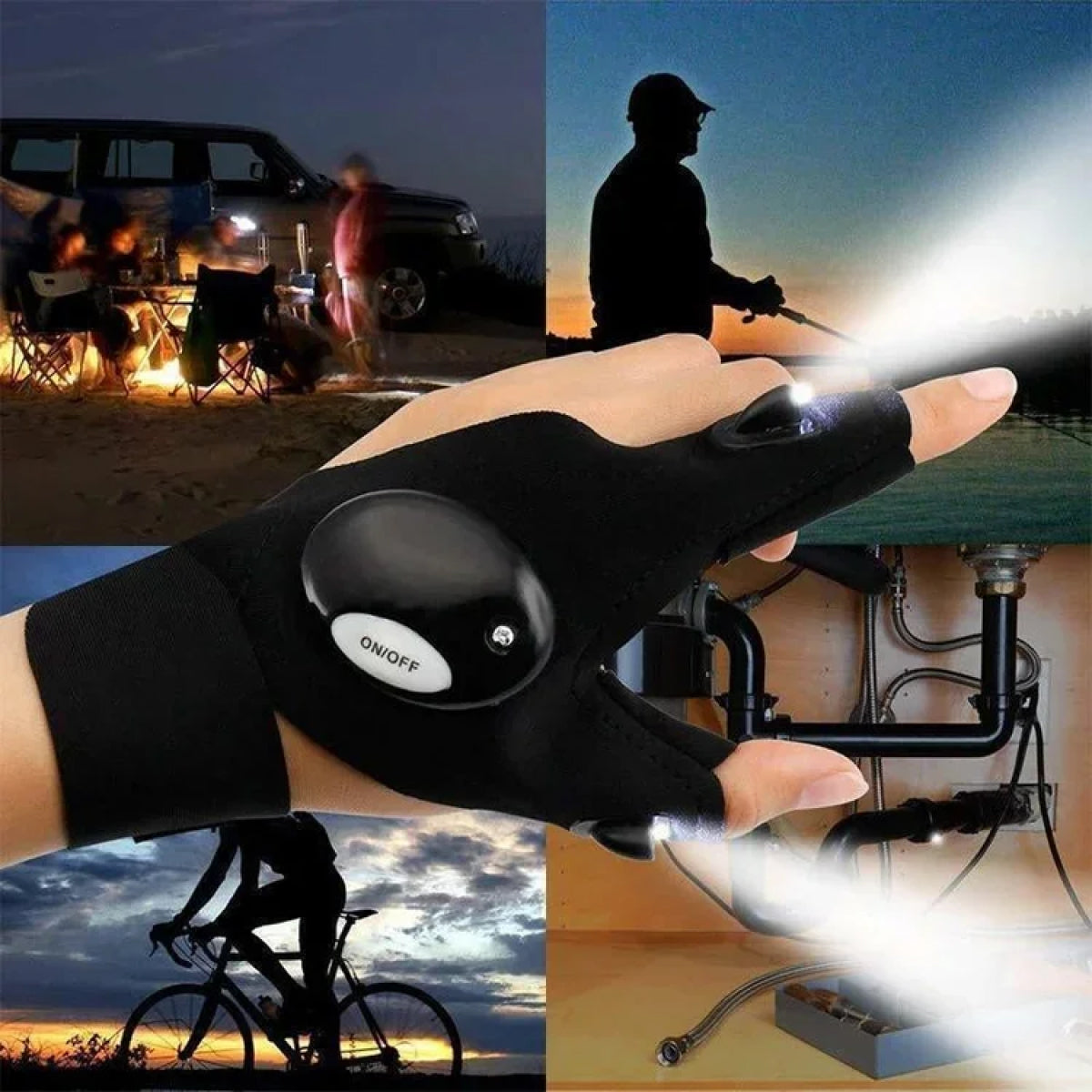 Waterproof LED Bike Gloves for Outdoor Activities