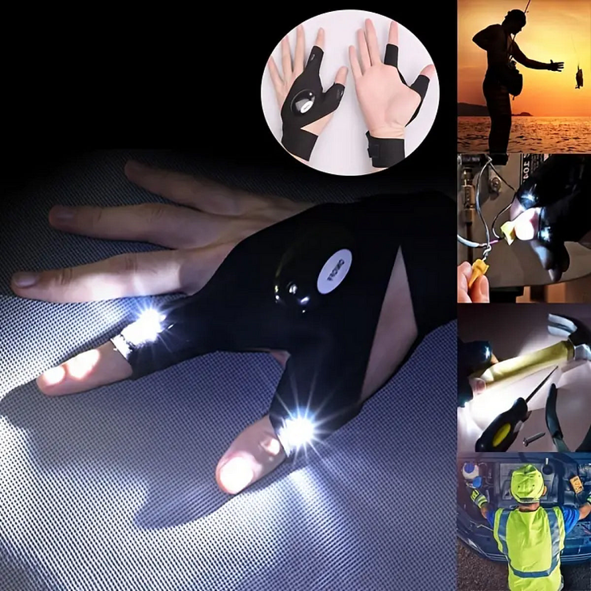 Waterproof LED Bike Gloves for Outdoor Activities - Pexav