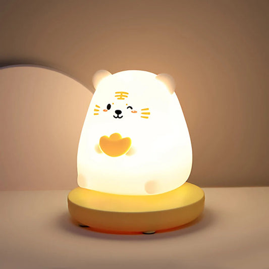 Colorful LED Nursery Lamp, USB Rechargeable Soft Nightlight - Pexav