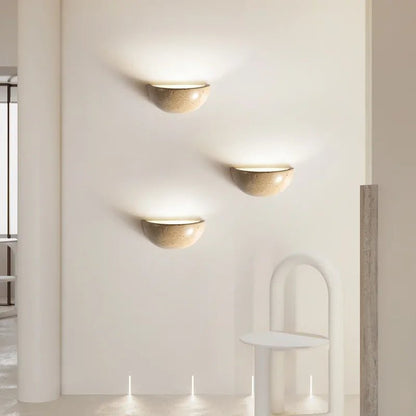 LED Stone Wall Sconce - Handcrafted Ambient Wall Light for Living Room and Bedroom, Energy Efficient Decorative Lighting 3