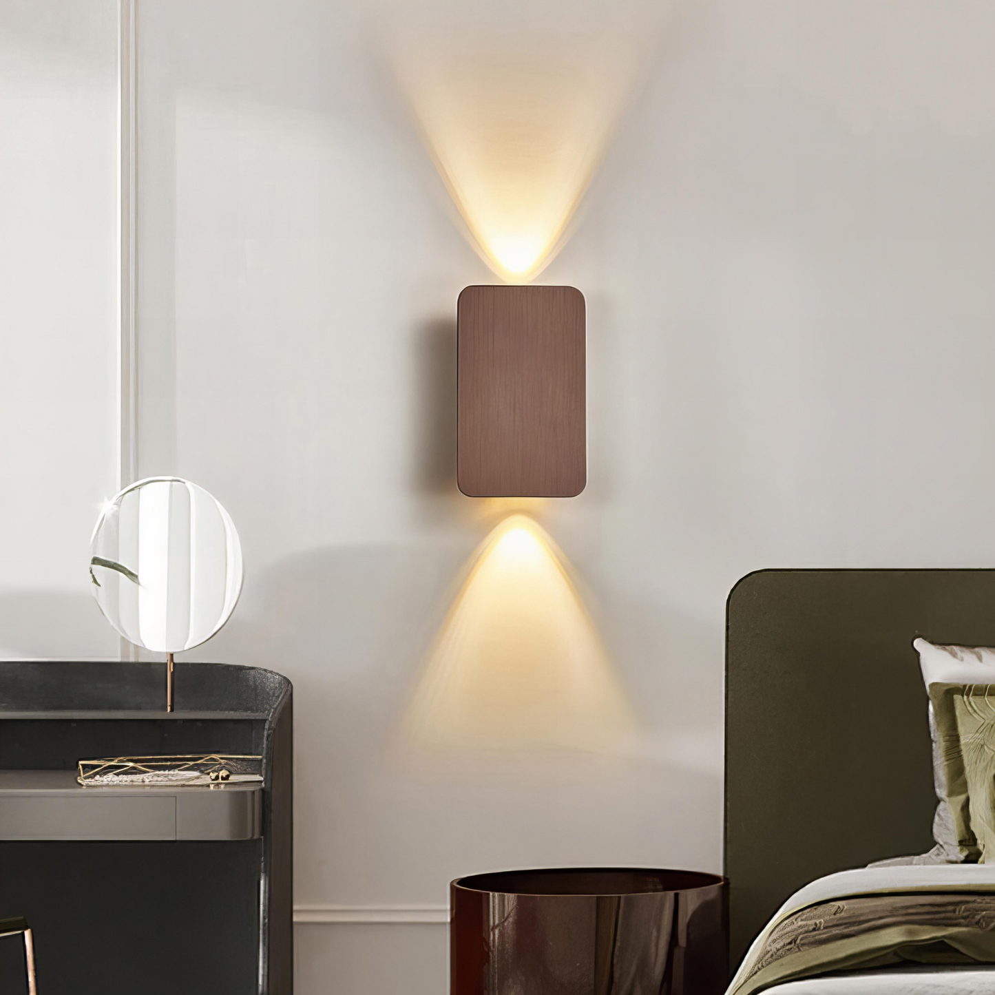 LED Wall Lamp in Minimalist Wood Design with Adjustable Warm and Cool White Light – Ideal for Living Rooms and Hallways 1