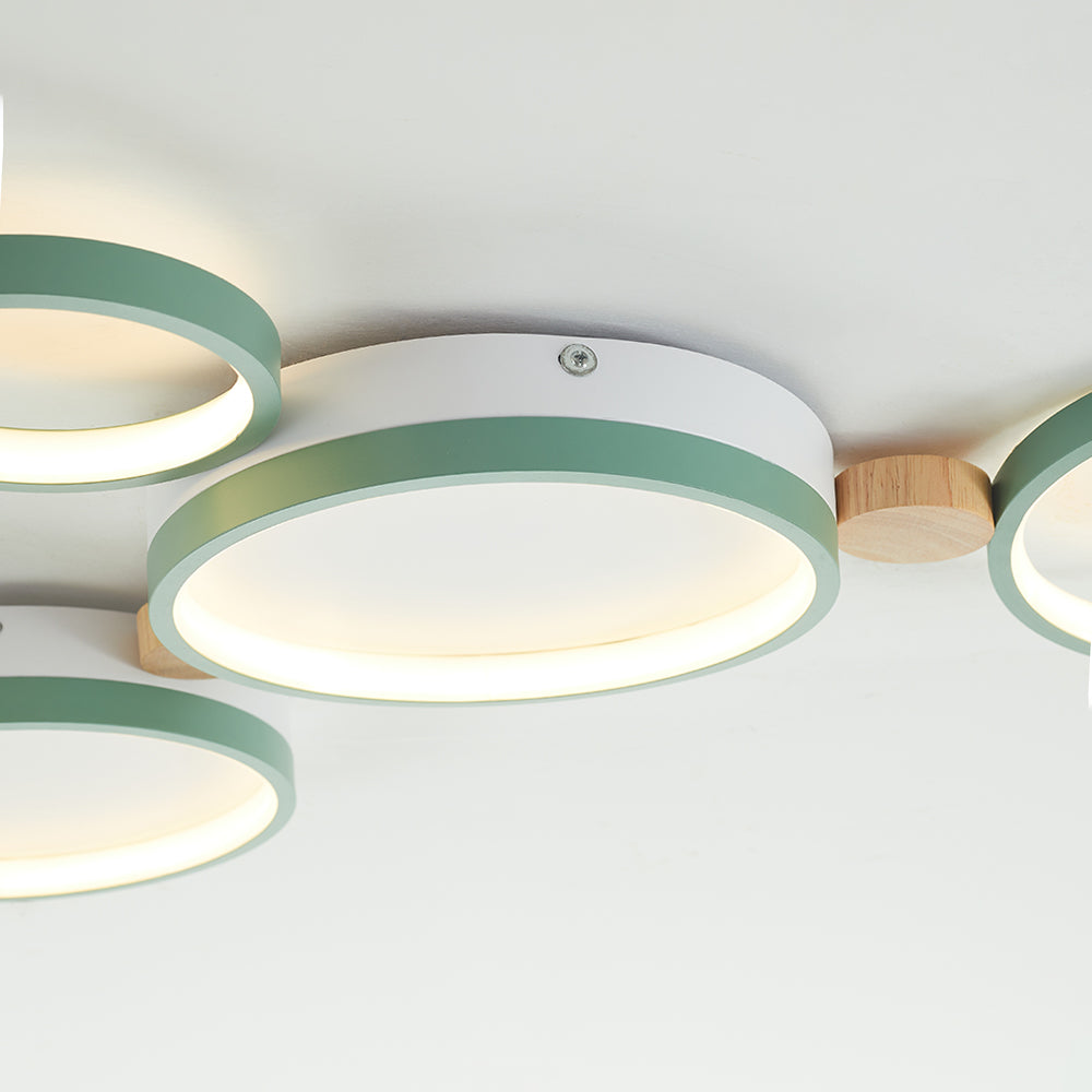Soft Rounded Ceiling Lamp for Bedroom in White Finish