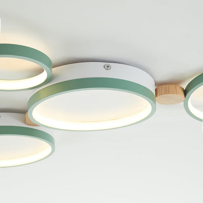 Soft Rounded Ceiling Lamp for Bedroom in White Finish