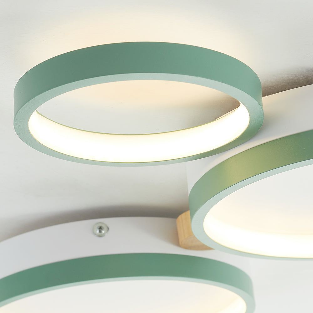 Soft Rounded Ceiling Lamp for Bedroom in White Finish