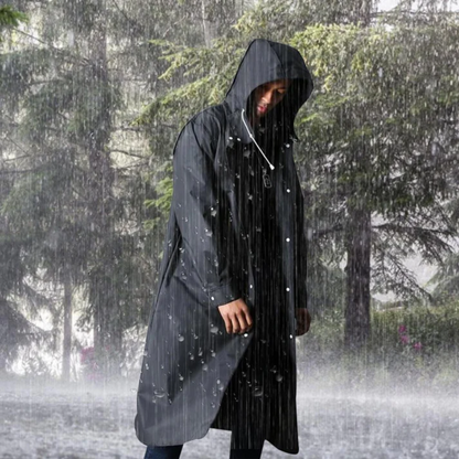 Waterproof Black Men's Rain Jacket with Hood