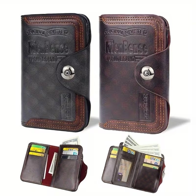 Extra Large Leather Mens Wallet with Multiple Pockets - Pexav