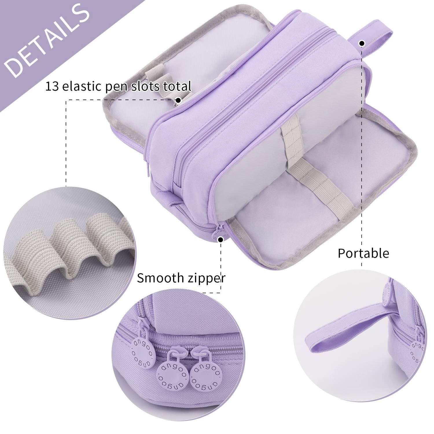 Large Capacity Pencil Case – 4-Compartment Multifunctional Pen & Stationery Organizer