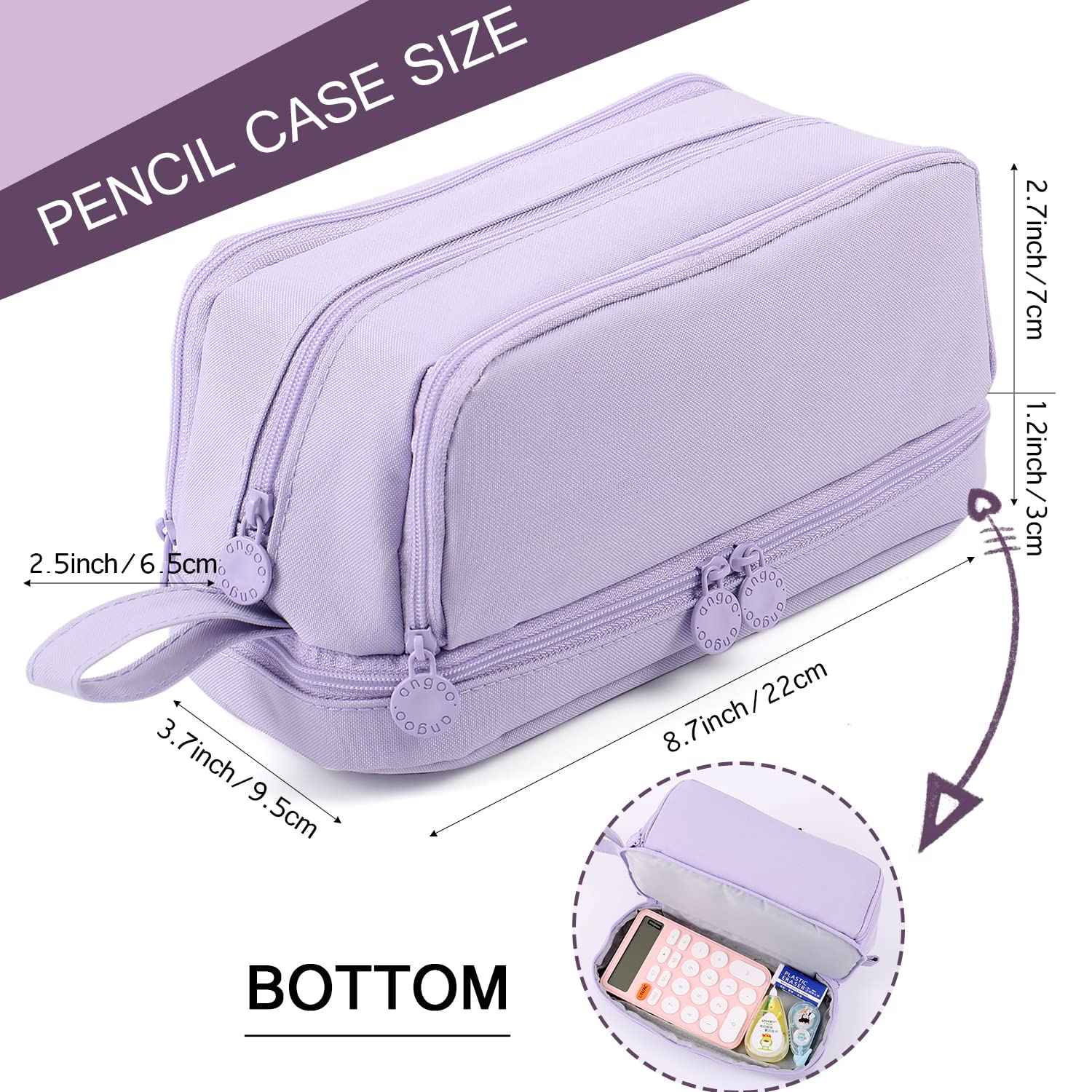 Large Capacity Pencil Case – 4-Compartment Multifunctional Pen & Stationery Organizer