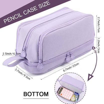 Large Capacity Pencil Case – 4-Compartment Multifunctional Pen & Stationery Organizer