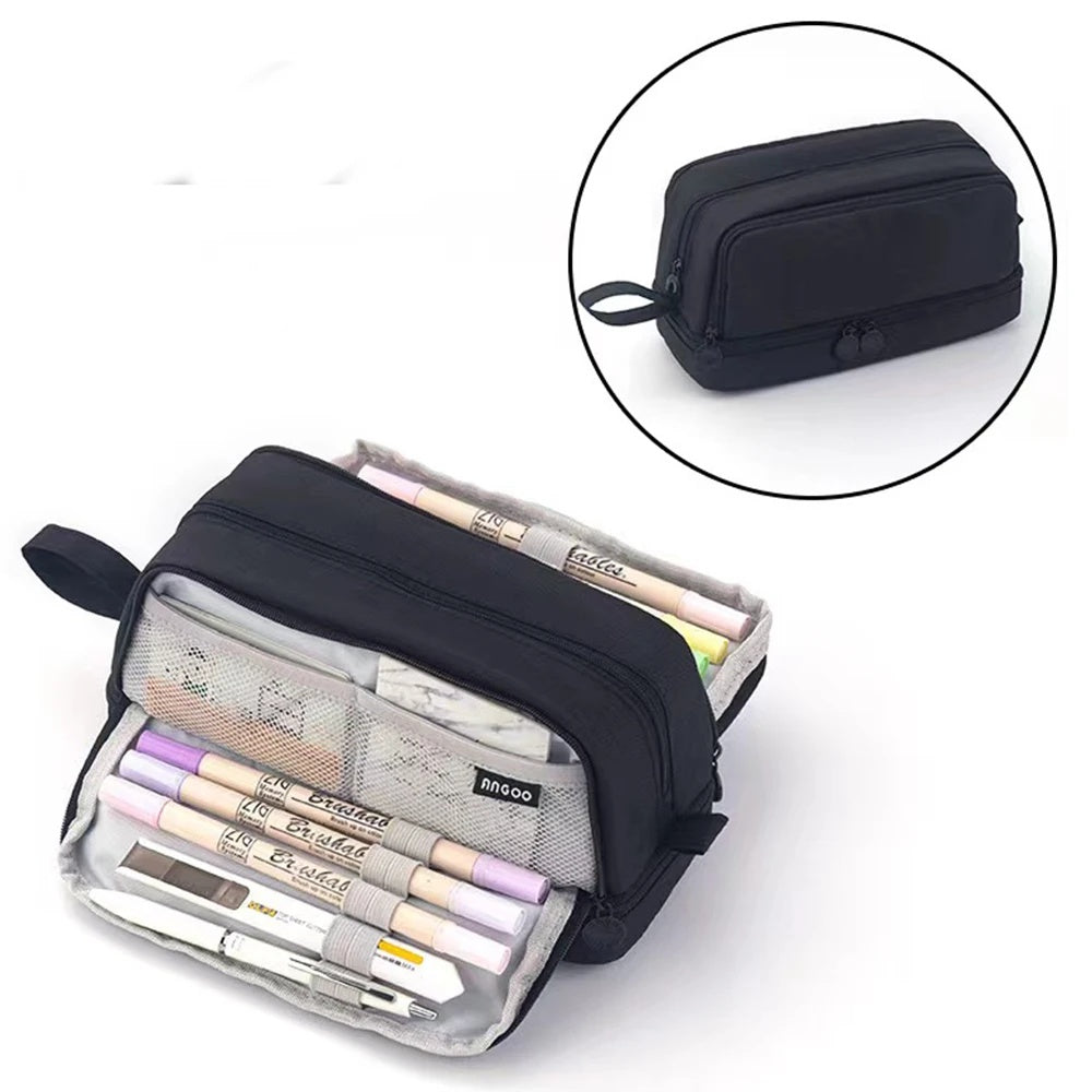 Large Capacity Pencil Case – 4-Compartment Multifunctional Pen & Stationery Organizer