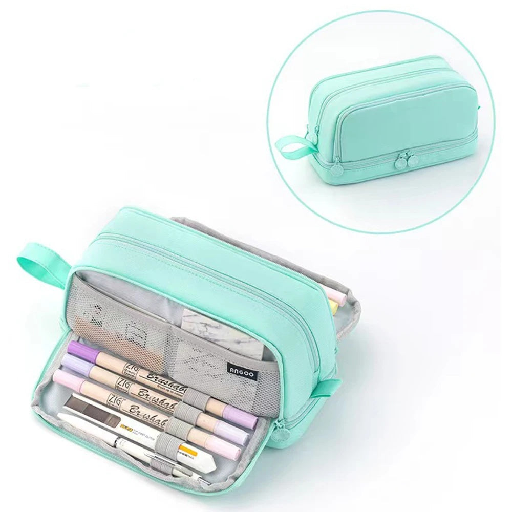 Large Capacity Pencil Case – 4-Compartment Multifunctional Pen & Stationery Organizer