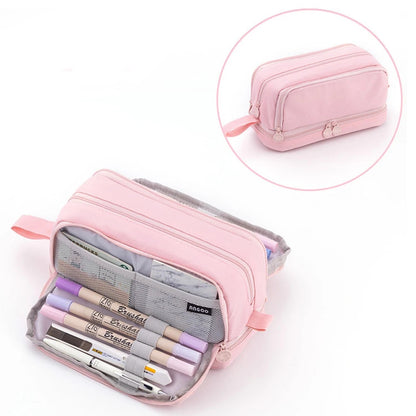 Large Capacity Pencil Case – 4-Compartment Multifunctional Pen & Stationery Organizer