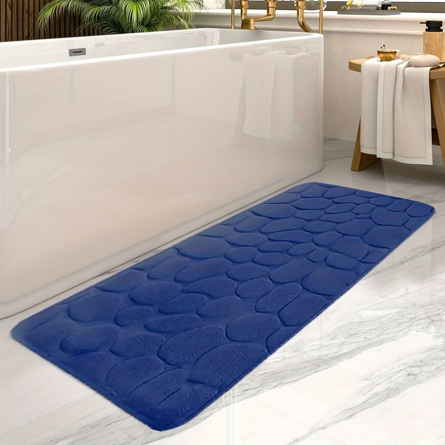 Large Non-Slip Bath Mat with Elegant Stripe Design – Machine Washable Bathroom Rug for Comfort and Safety 7