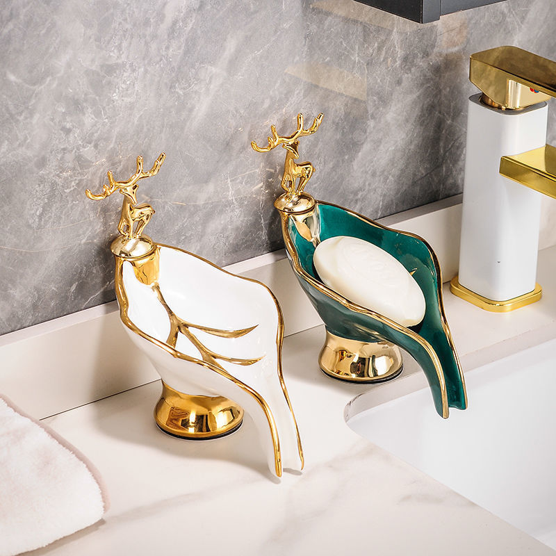 Leaf-Shaped Soap Dish Holder for Shower – Elegant Design, Moisture-Resistant Plastic, Keeps Soap Dry and Clean 1