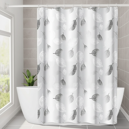 Waterproof Bathroom Curtain With Rings - Pexav