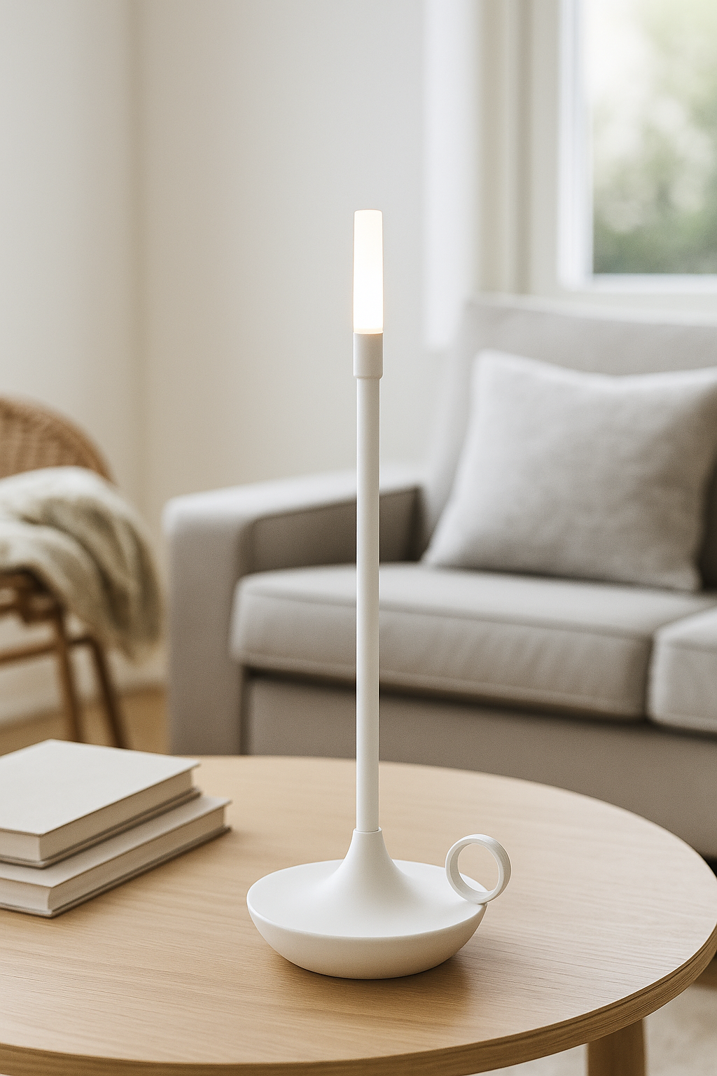 Simple LED Table Lamp - Rechargeable Dimmable Warm Light - Pexav