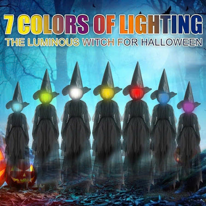 Lighted Halloween Witch Stake – Halloween Witches Decor with Sound, Safe Material and Easy Installation & Use