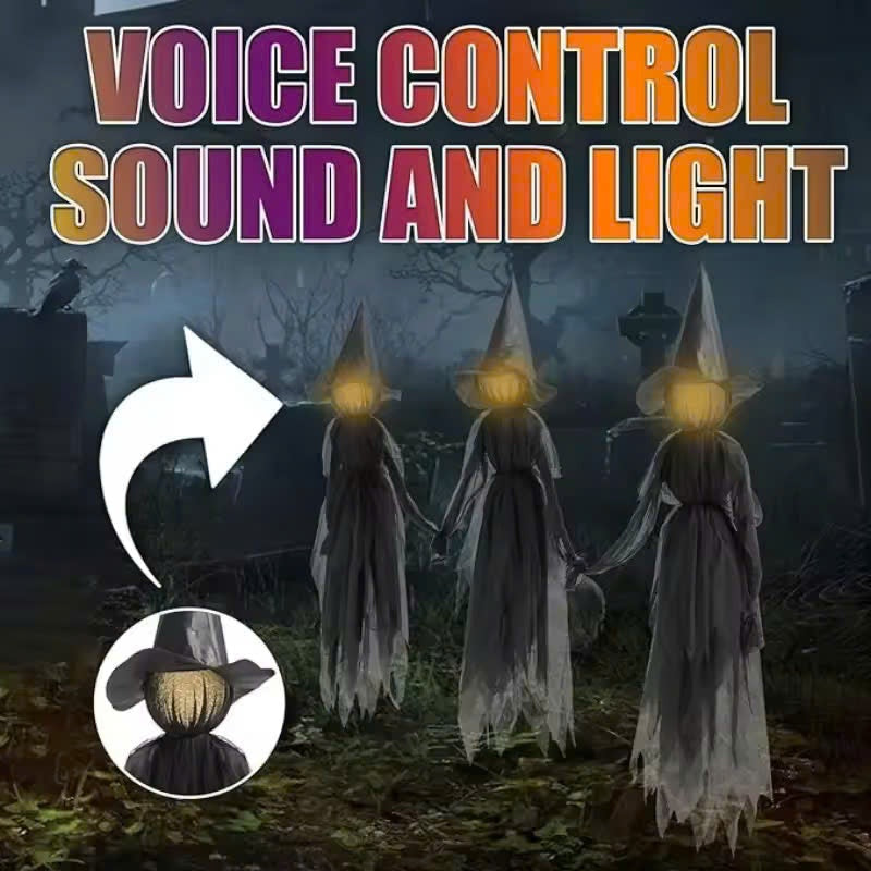 Lighted Halloween Witch Stake – Halloween Witches Decor with Sound, Safe Material and Easy Installation & Use
