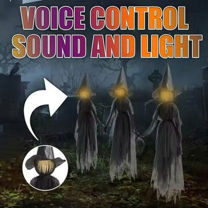 Lighted Halloween Witch Stake – Halloween Witches Decor with Sound, Safe Material and Easy Installation & Use