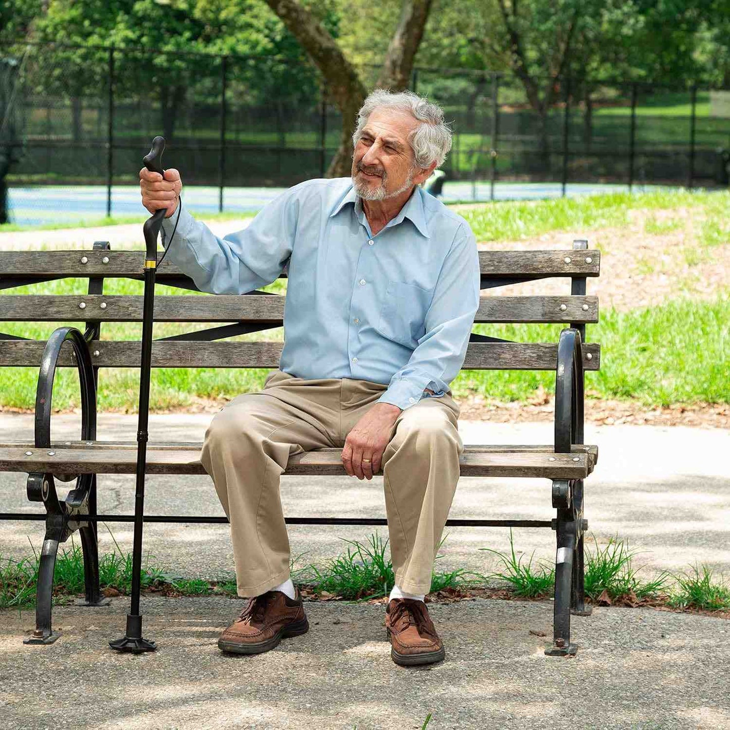 Compact Adjustable Folding Walking Stick with Grip Tip - Pexav