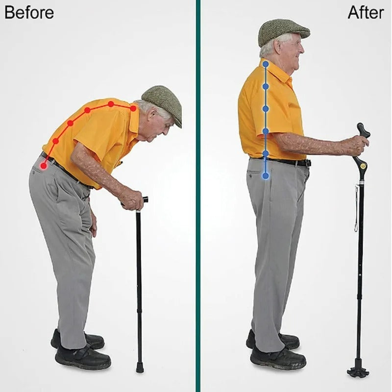 Lightweight Telescopic Folding Walking Cane with 360�� Traction Tip