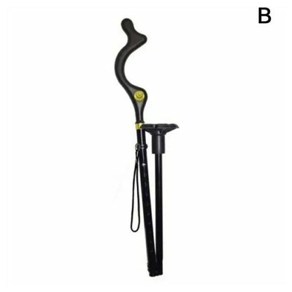 Compact Adjustable Folding Walking Stick with Grip Tip