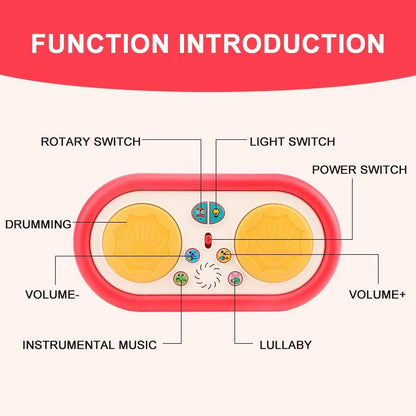 Little Pulse Music Drum – Educational Baby Drum Toy with Lights and 360° Rotation