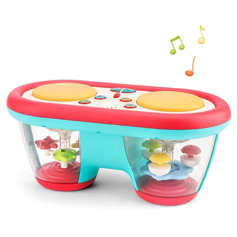 Little Pulse Music Drum – Educational Baby Drum Toy with Lights and 360° Rotation