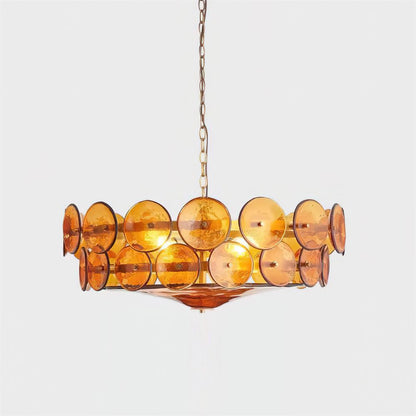 Vintage Golden Glass Pendant Light Fixture