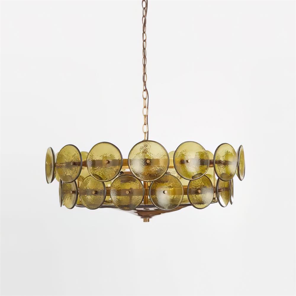 Vintage Golden Glass Pendant Light Fixture