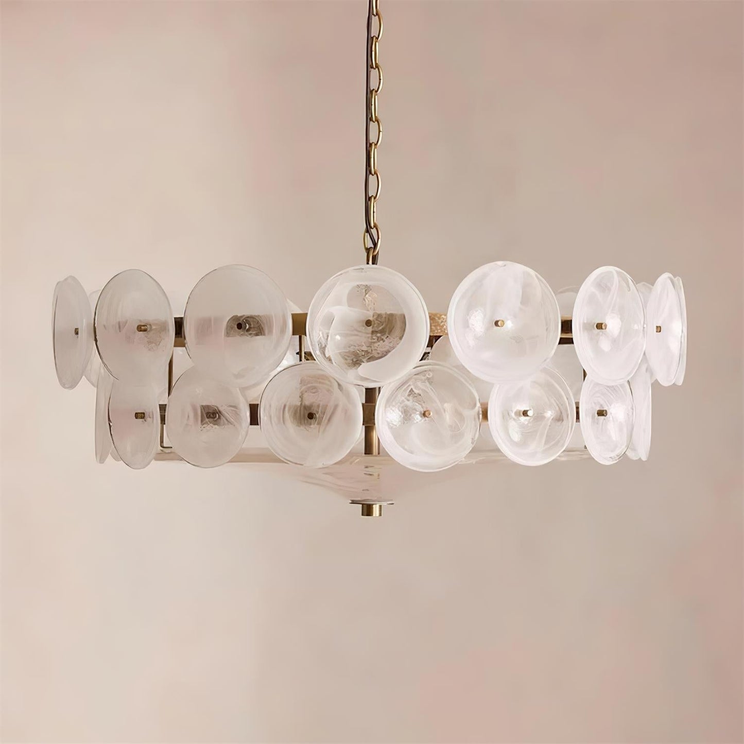 Vintage Golden Glass Pendant Light Fixture