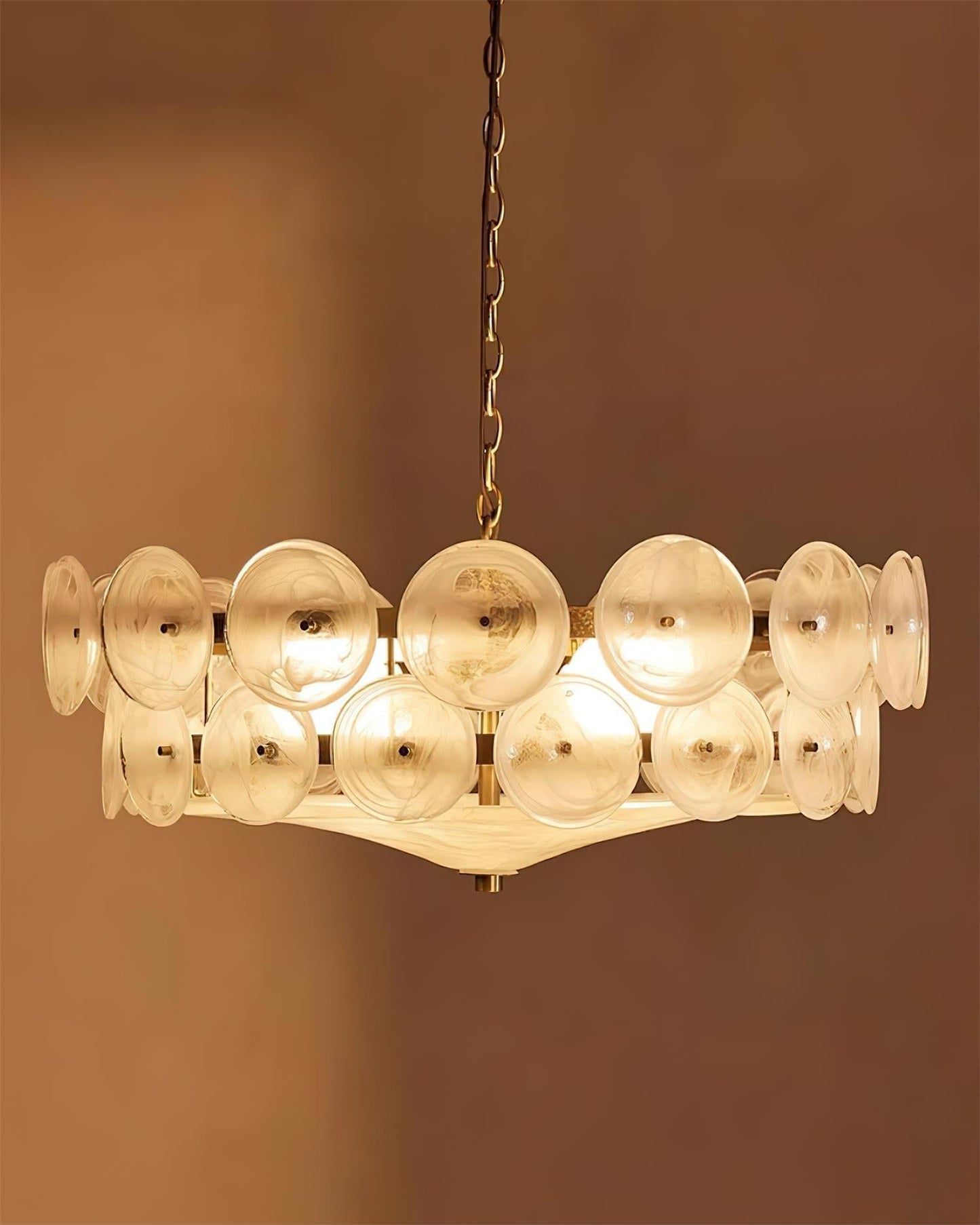 Vintage Golden Glass Pendant Light Fixture